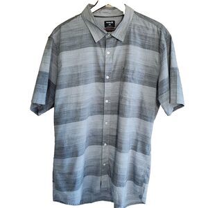 Hurley Shirt Mens Short Sleeve Button Up Tailored Fit Chest Pocket Striped XXL